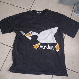 Aelfric Eden Black Graphic T-Shirt with Goose Design
